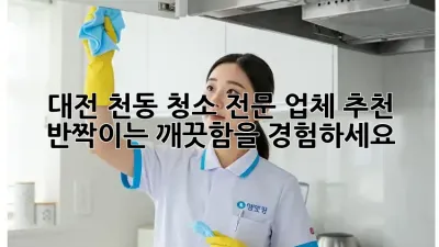 대전 천동 청소 전문 업체 추천: ✨반짝이는 깨끗함을 경험하세요!